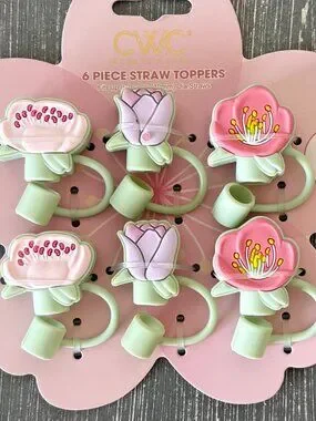 CWC | Dining | Nwt Cwc Cook With Color 6 Pc Flower Petal Straw Toppers ...